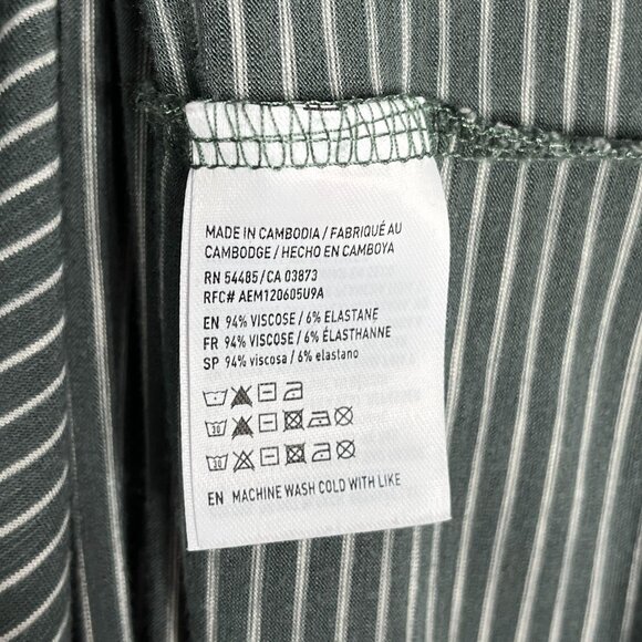 American Eagle Top Womens Small T Shirt Soft Sexy Slub Green Striped Casual Tee - Picture 8 of 11